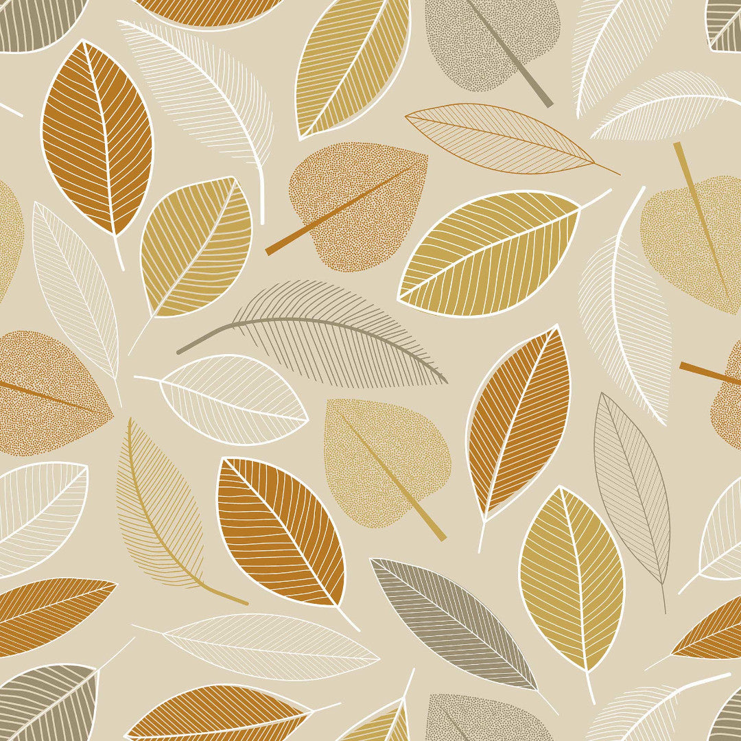 Janelle Natur - Vaxduk med blad närbild