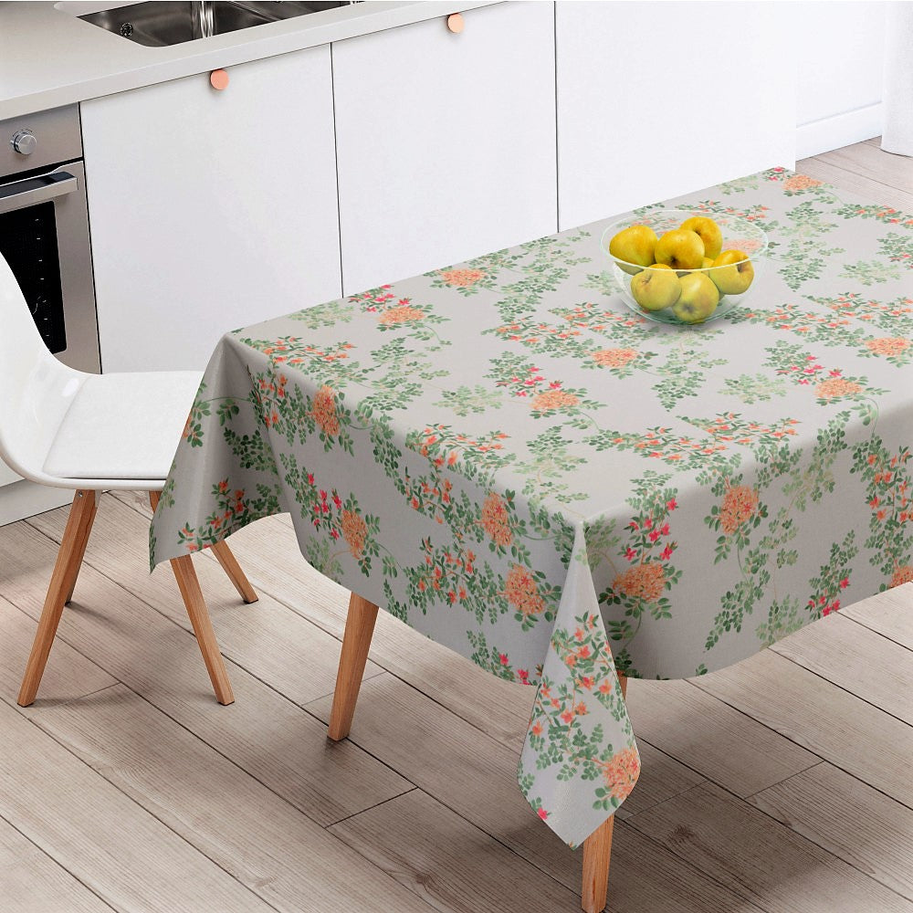 Jasmin Gul - Vacker linneduk med blommor - 100% lin