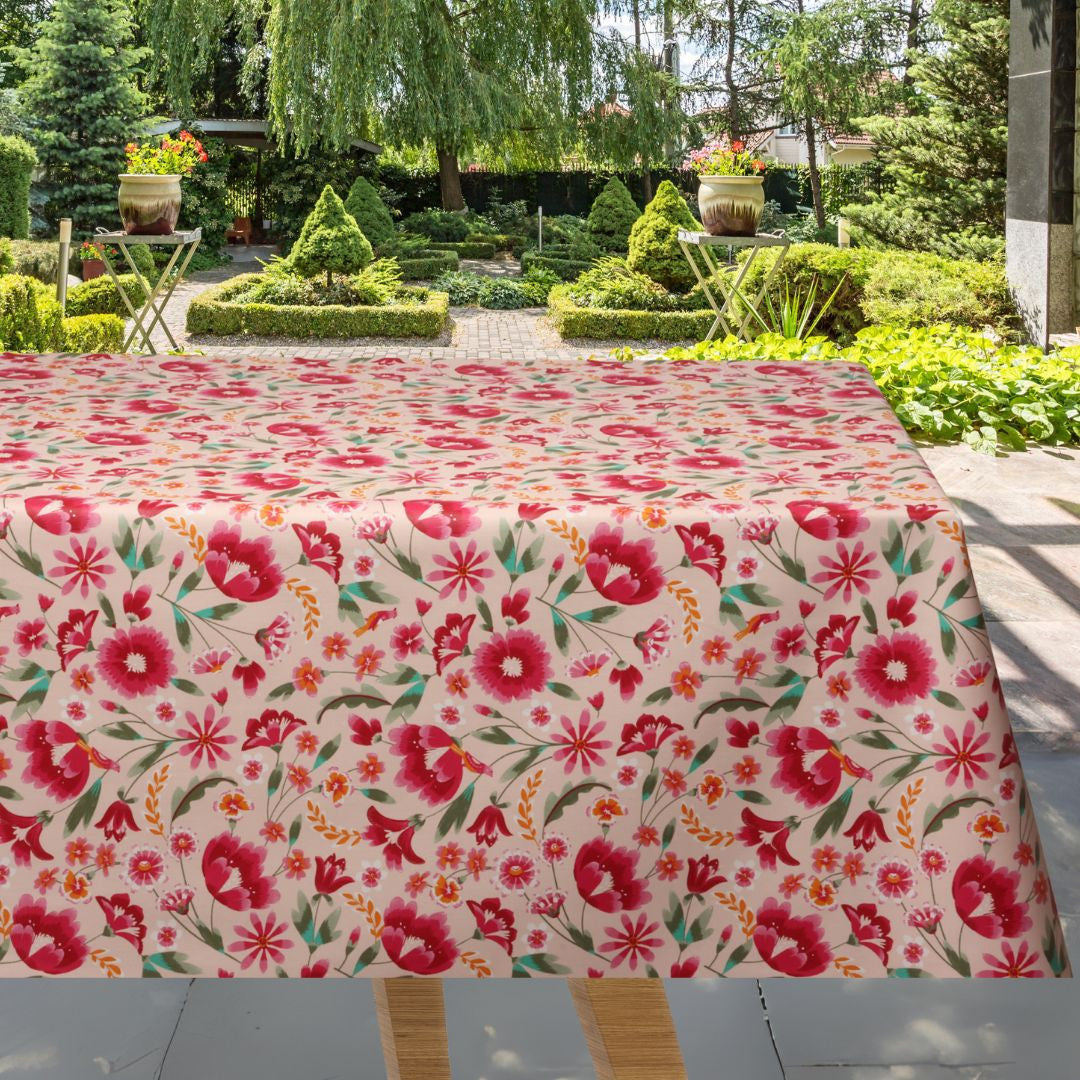 Judy Pink – Textilvaxduk med sommarens rosa blommor