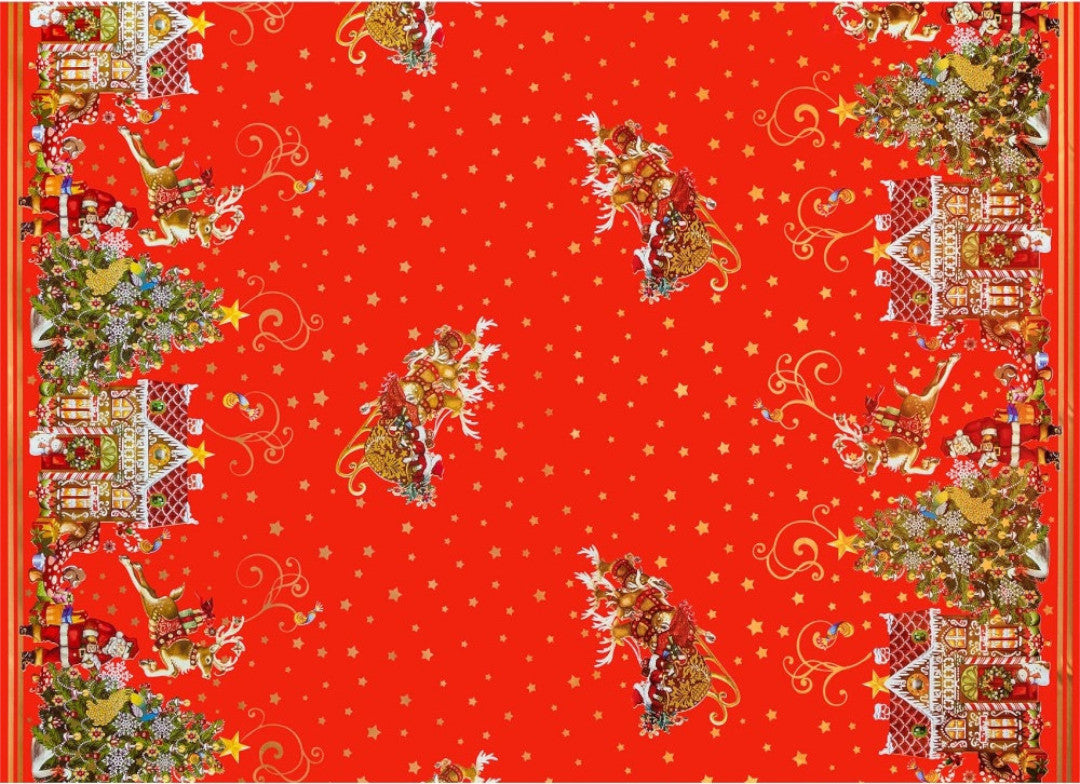 Hela mönstret på Jul i Kagehuset vaxduk