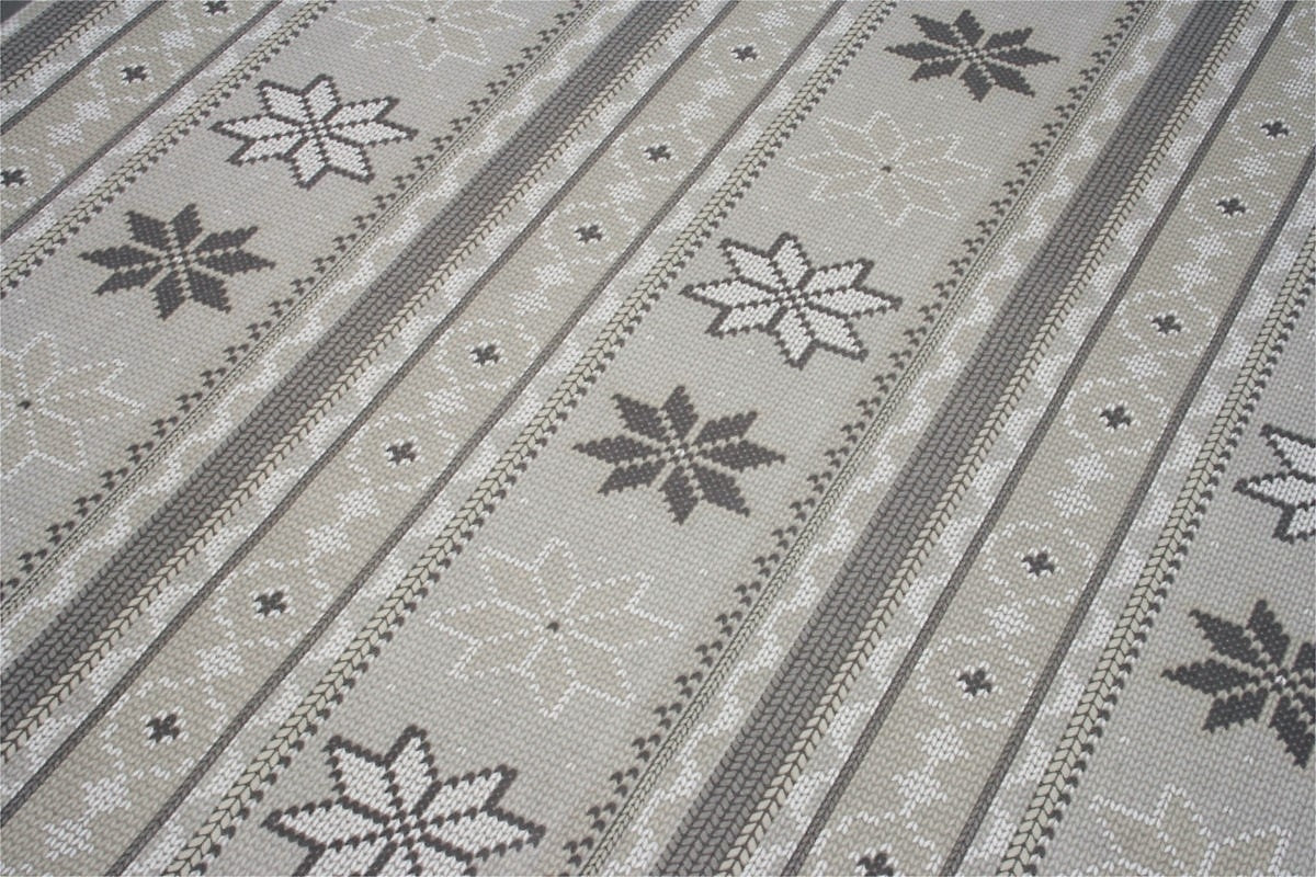 Julduk Lausanne grå - textilvaxduk med jultröja - 155 cm bred