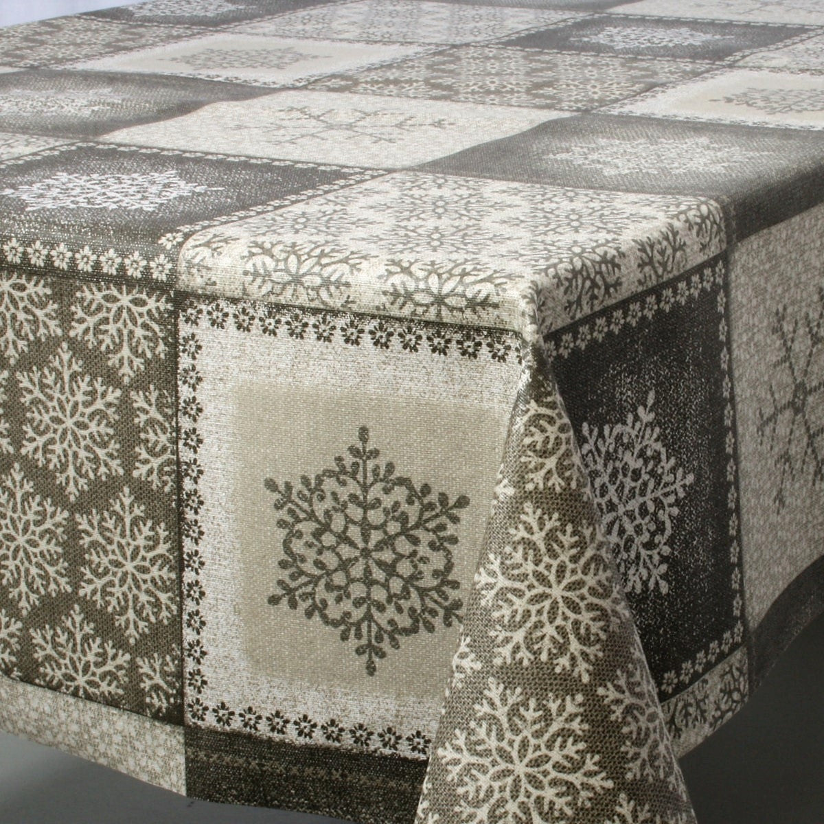 Juledug Frozen Natur, textilvaxduk med dubbla lager akryl och teflon