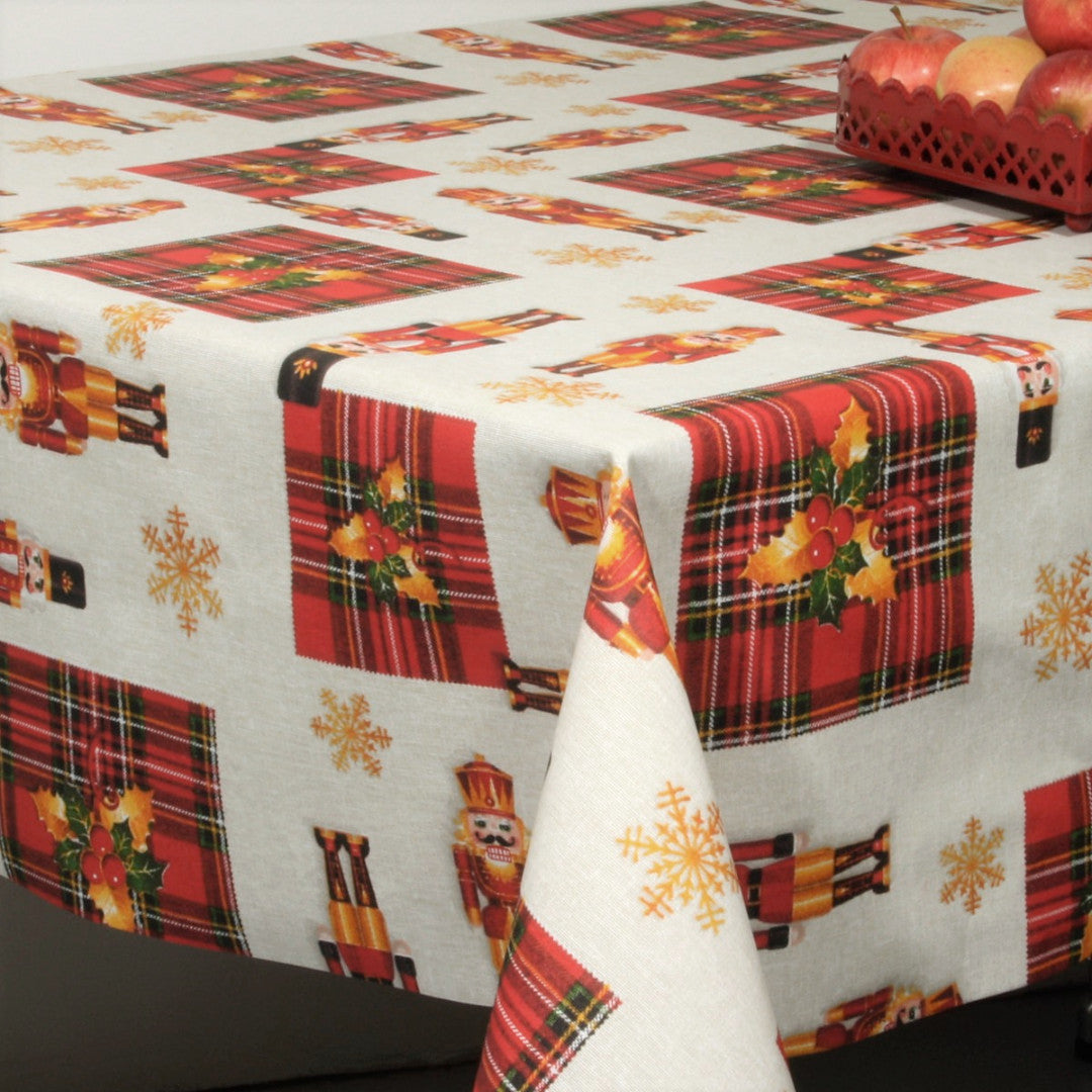 Julduk – textilvaxduk med skotska rutor