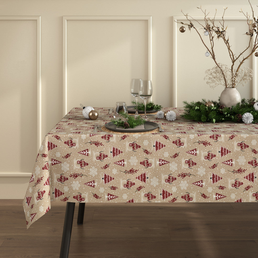 Julbordsduk Snögubbar och glitter - miljöbild
