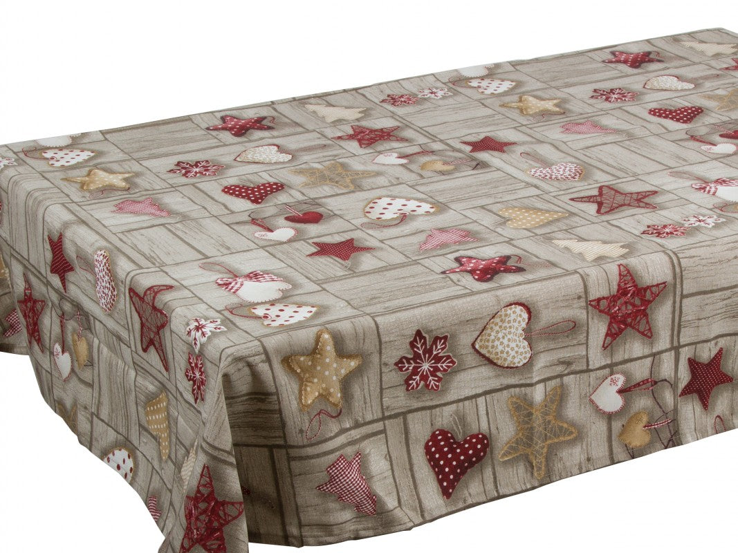 Juldekorationer - Jultextilvaxduk 140 cm bred