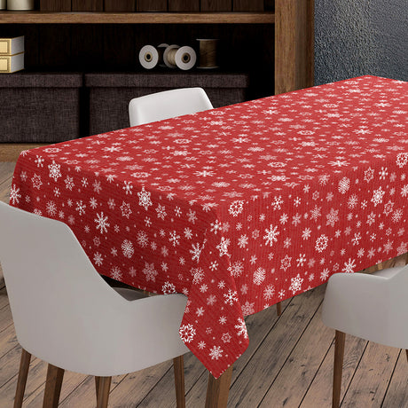 Julsnö röd miljöbild