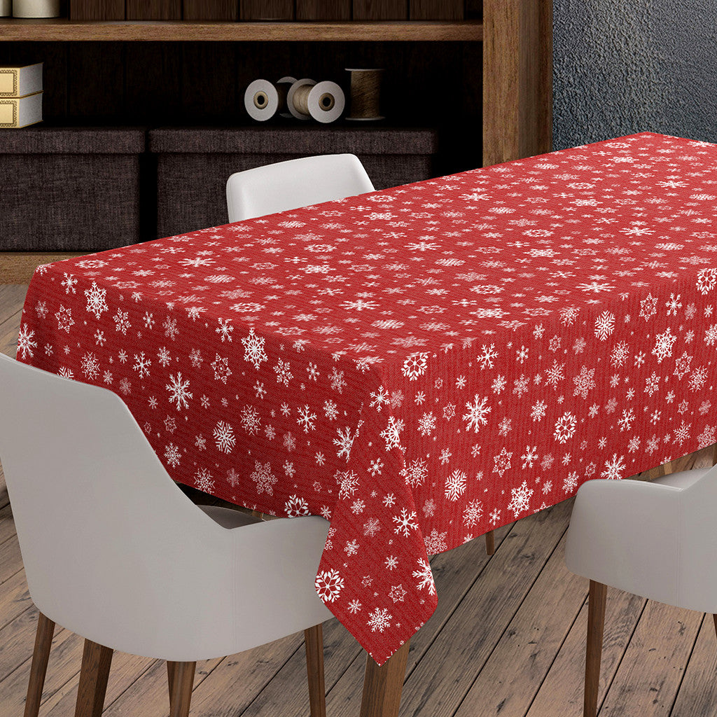 Julsnö röd miljöbild