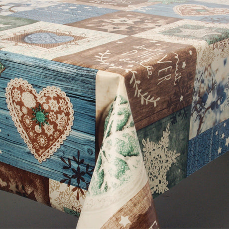 Julvaxduk Flocons - Små snöflingor - blå