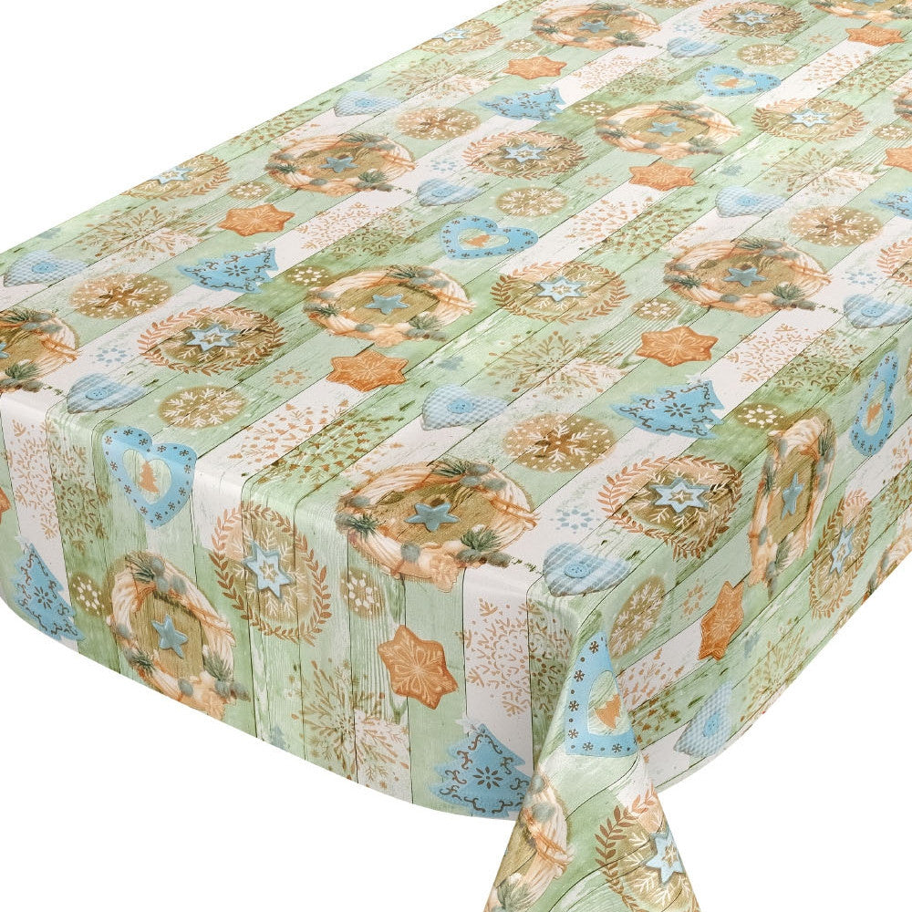 Julvaxduk - Jul med blått pynt