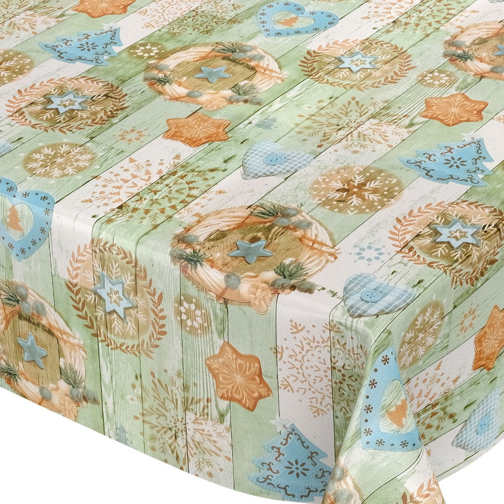 Julvaxduk - Jul med blått pynt