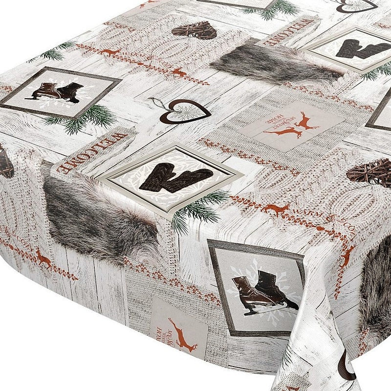 Rund julvaxduk - Skridskoåkning i juletid