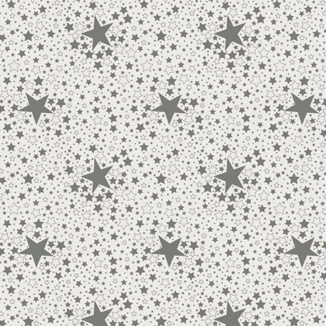 Stjärnhimmel - Julvaxduk med stjärnor - Silver
