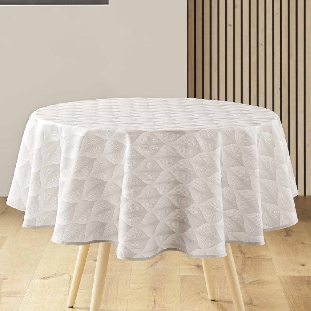 Kalini Naturel Ø 180 cm, rund duk med fläckskydd