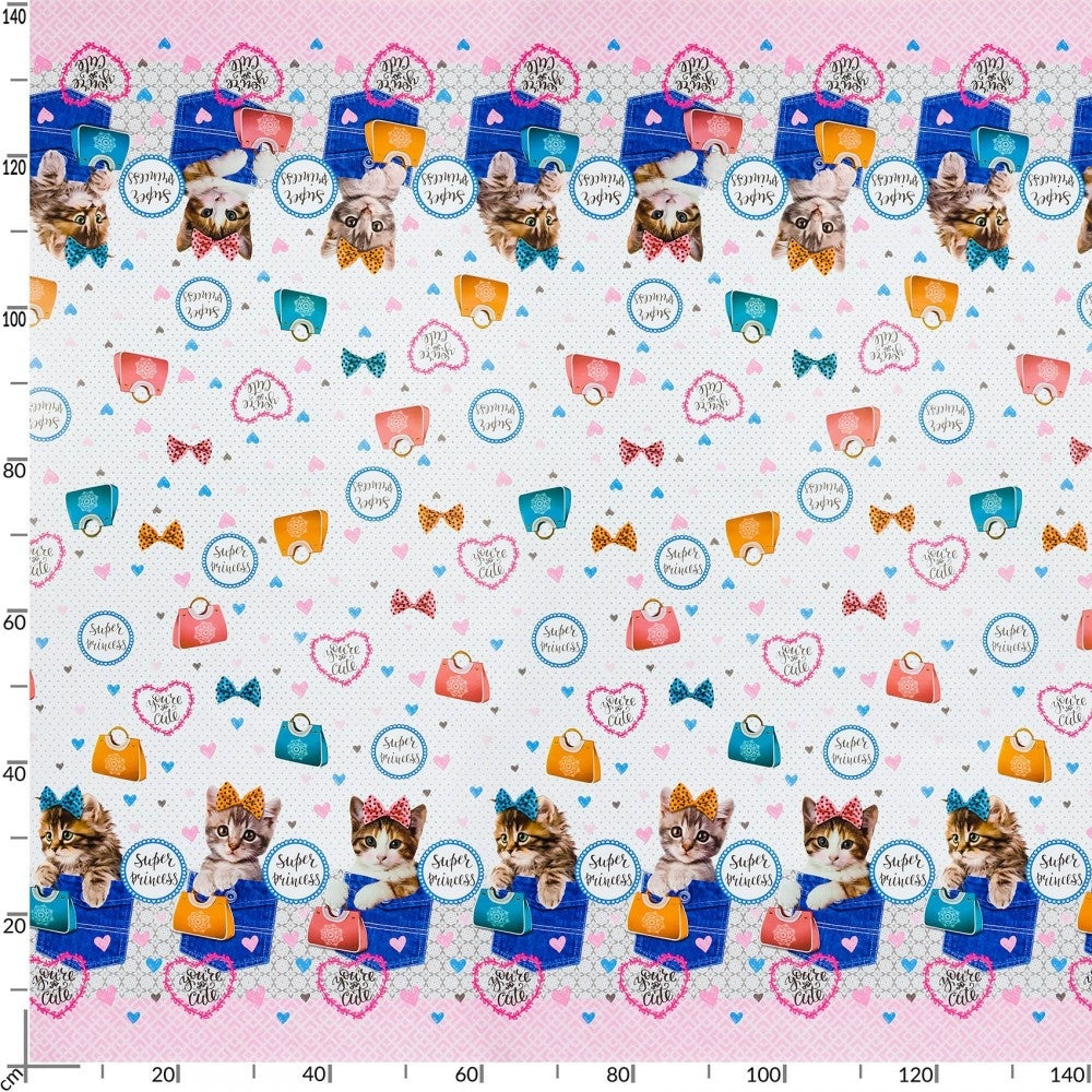 Från ovan Kitty Bag - Vaxduk med kattungar