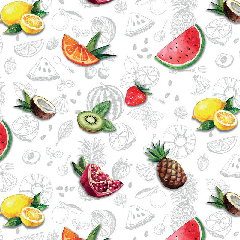 Frisk Frukt, klar plastduk - Transparent vaxduk med tryck