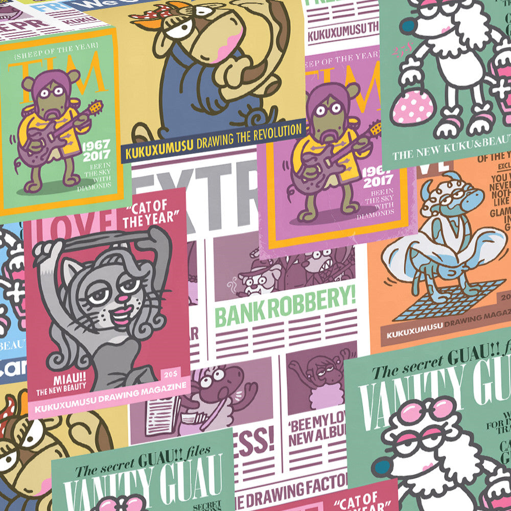 KUKUXUMUSU Avis - Härlig textilvaxduk med fina illustrationer