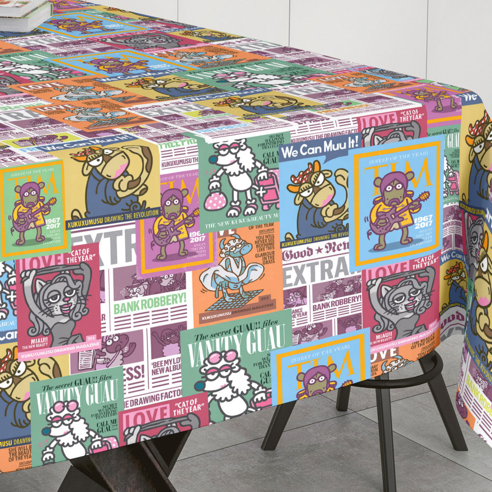 KUKUXUMUSU Avis - Härlig textilvaxduk med fina illustrationer