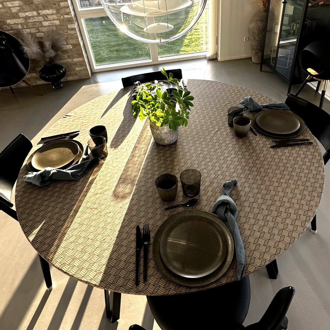 Kupka Cobre - Rund textilvaxduk med resårkant