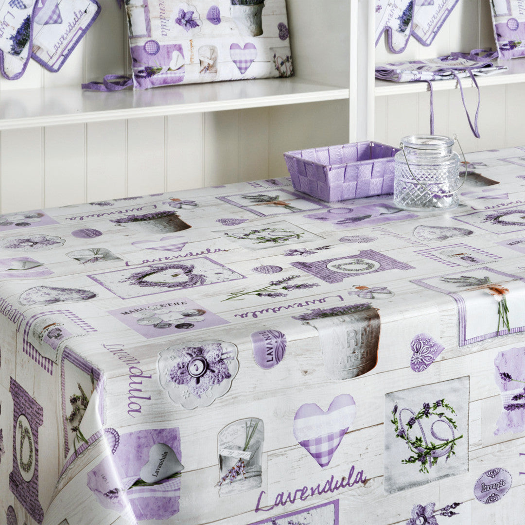 Närbild L´eau de Lavande - Provence vaxduk med lavendel