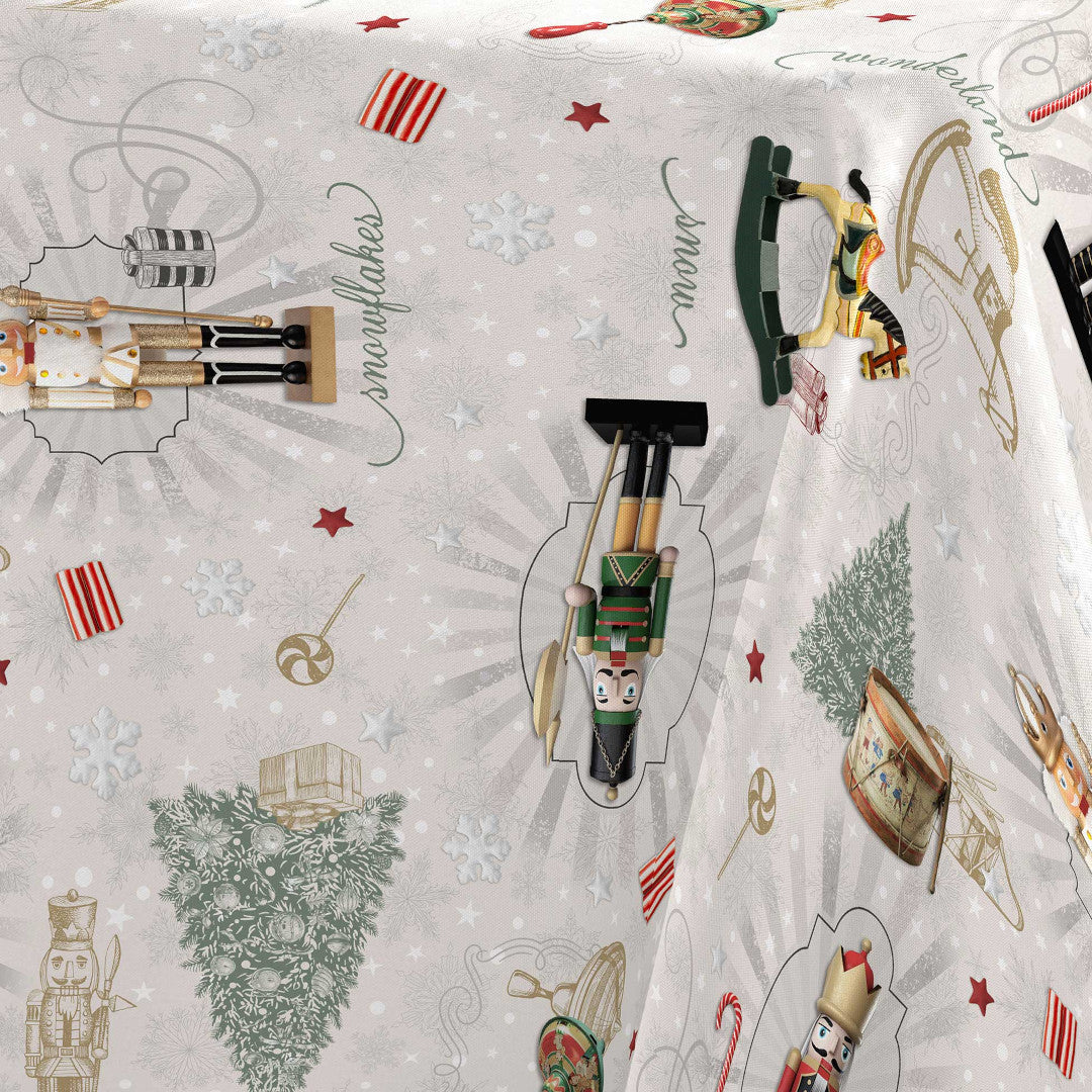 Leopold 150 x 240 cm, julduk närbild, julgran, snurretop