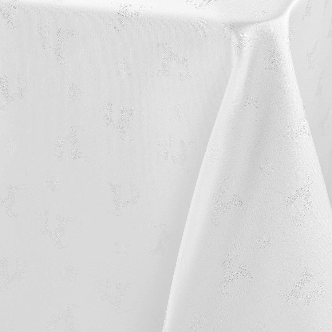 Les Rennes Metallic Vit 140 x 250 cm, julduk närbild silver ren