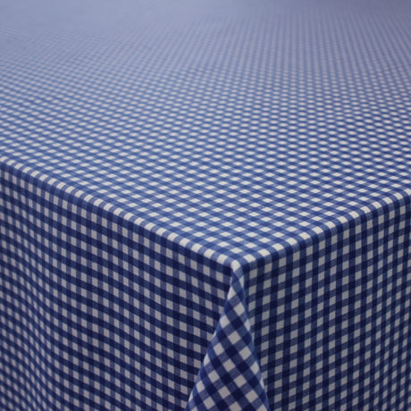 Blå- och vitrutig textilvaxduk 140 cm
