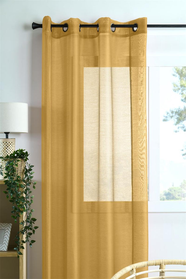 Linwood Senapsgul – Spetsgardin 140 x 260 cm