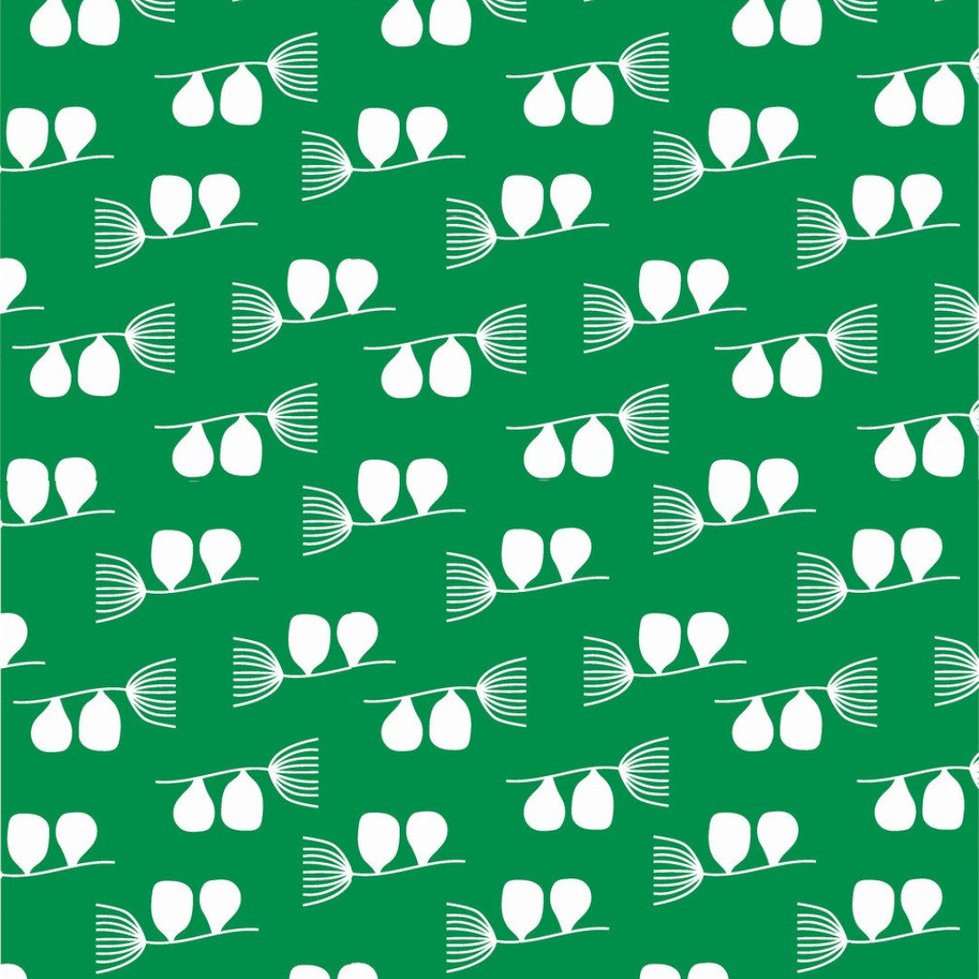 På bordet Little Breeze Apple - Lola vaxduk i grönt och vittLittle Breeze Apple - Lola voksdug i grøn og hvid