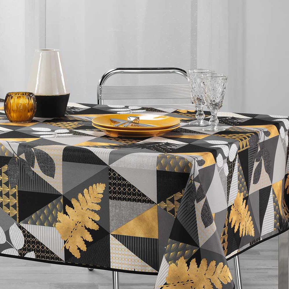 Loelia, duk med fläckskydd, 150 x 300 cm på dukat bord