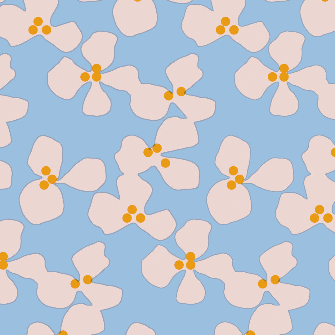 Poppy Baby Blue - Vaxduk med frisk och lekfull design från Lola närbild