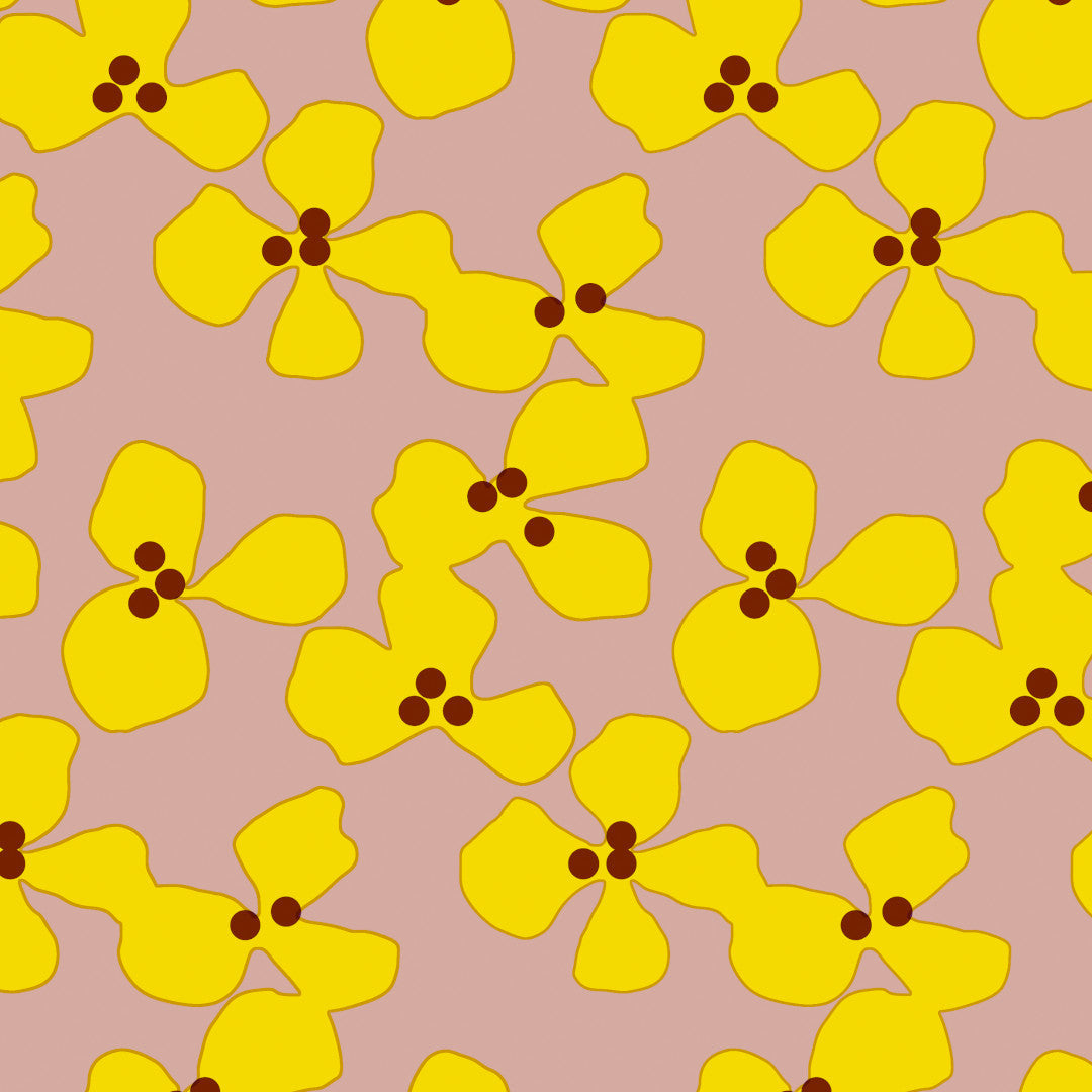 Poppy Rosenwood - Lola vaxduk med lekfull blommig design närbild