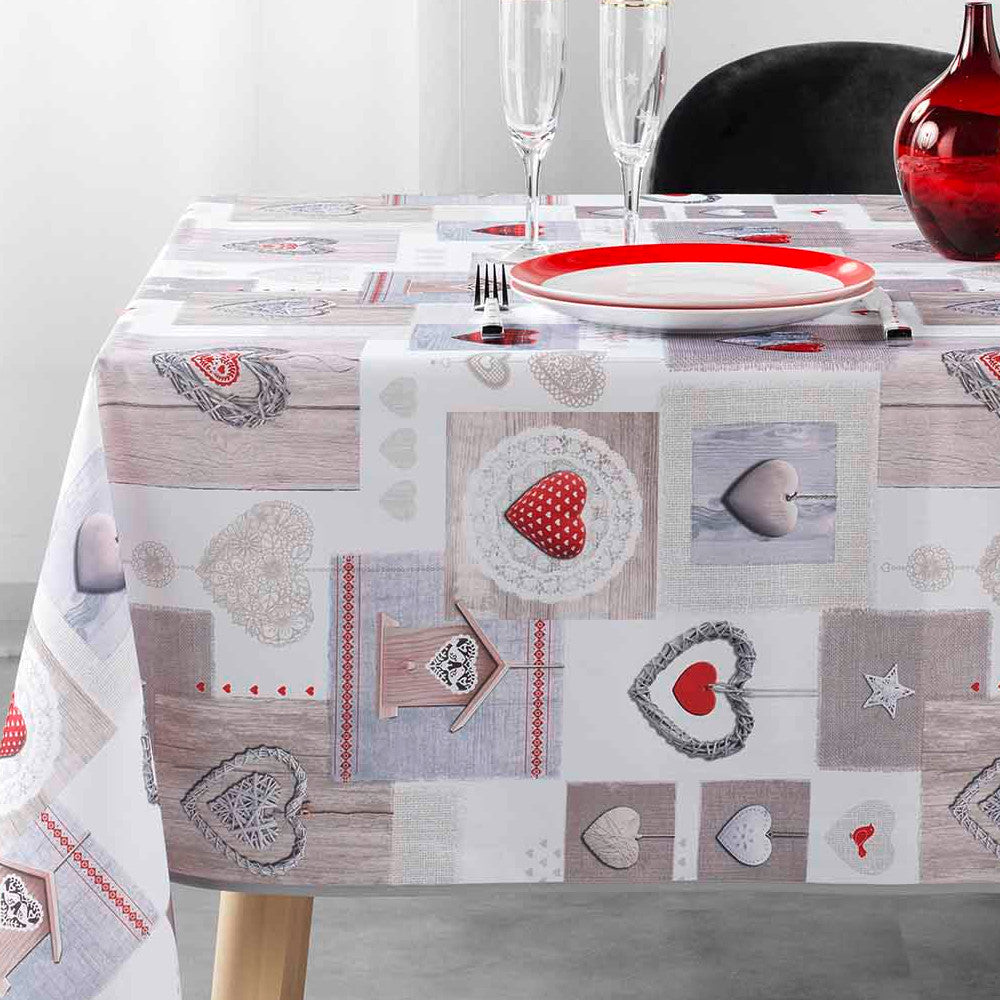 Love - Julduk med fläckskydd, 150 x 240 cm