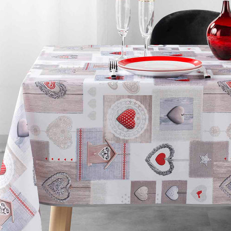 Love  - Julduk med fläckskydd, 150 x 240 cm