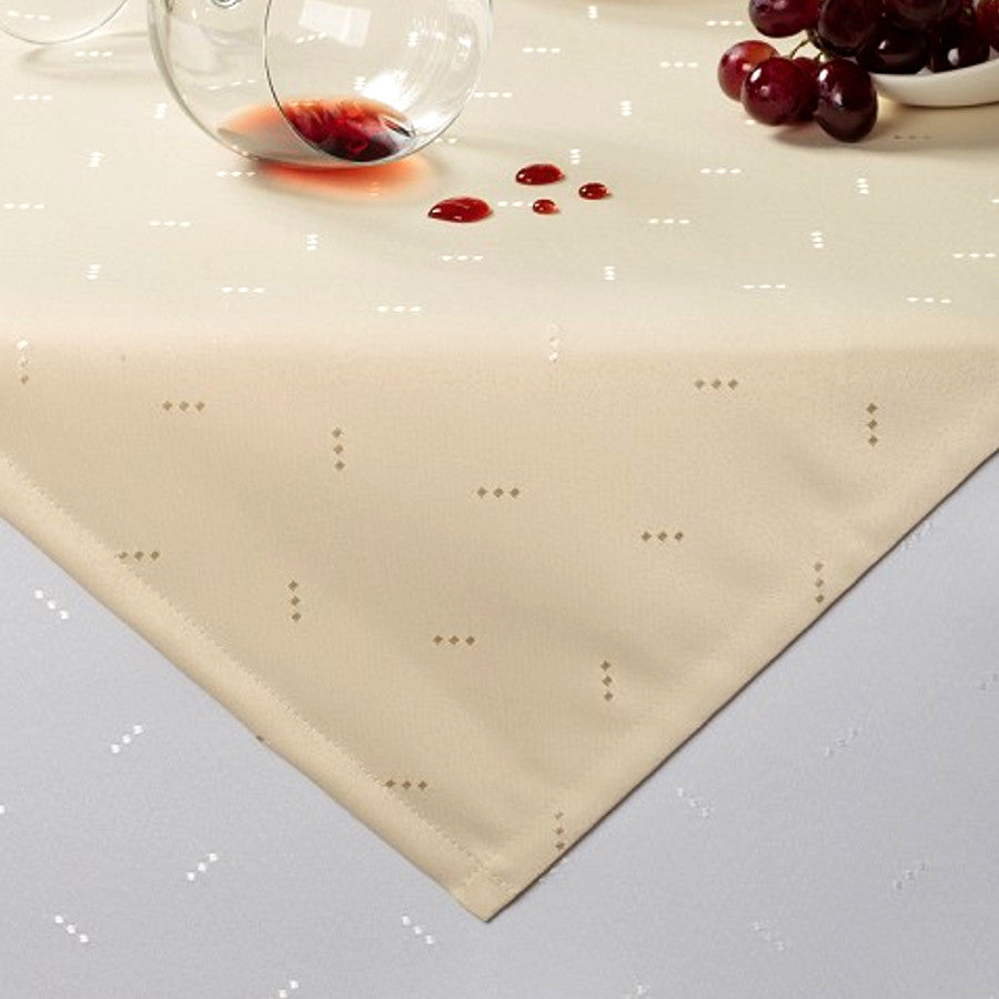 Luxor vit Ø 160 cm, rund damastduk