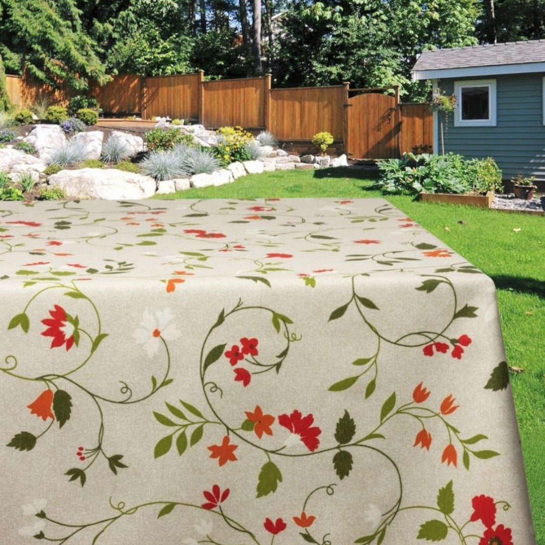 Manet textilvaxduk med vilda blommor