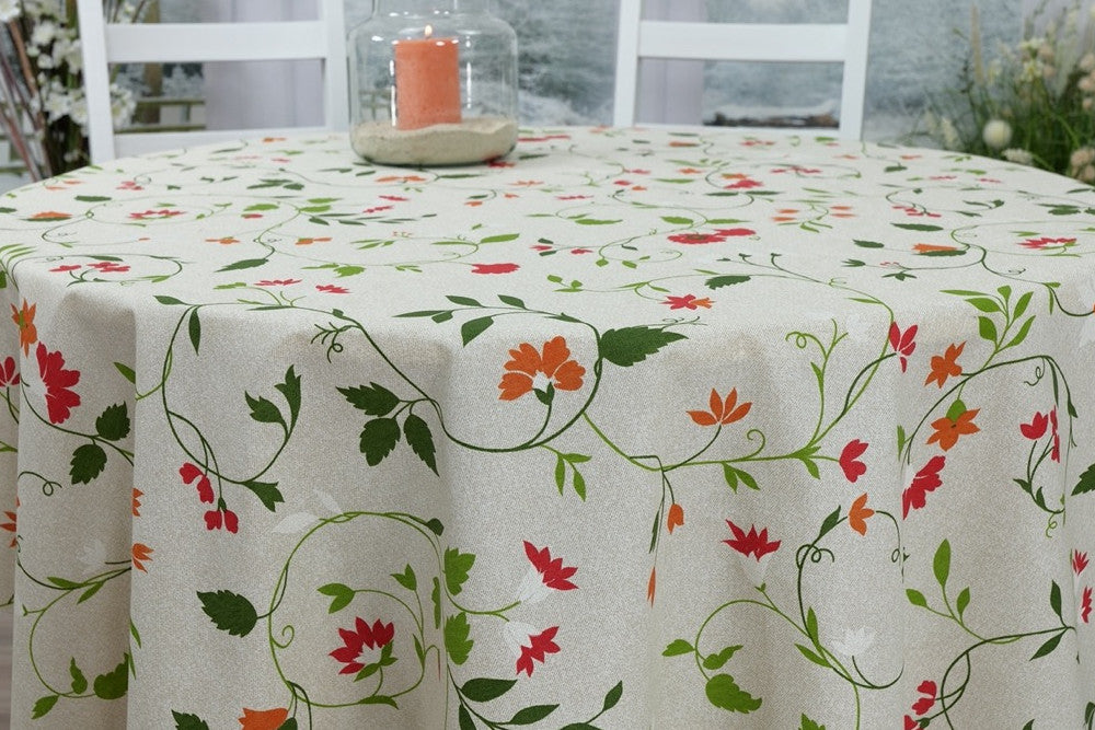 Manet textilvaxduk med vilda blommor, 140 cm bred