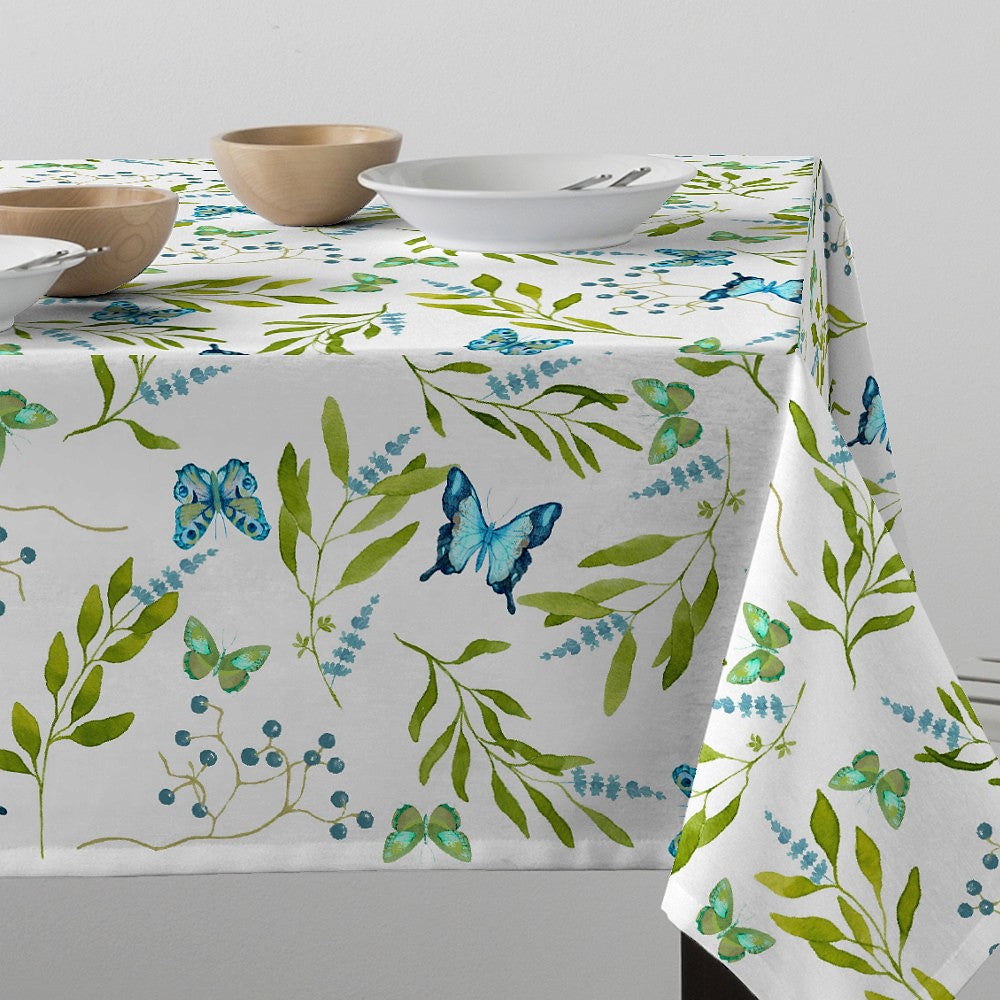 Mariposas Azul - Vacker textilvaxduk med blå fjärilar