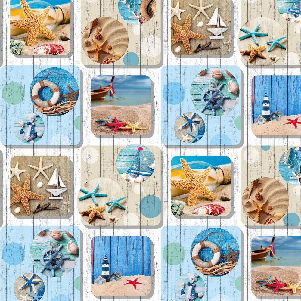 Vaxduk med maritima motiv