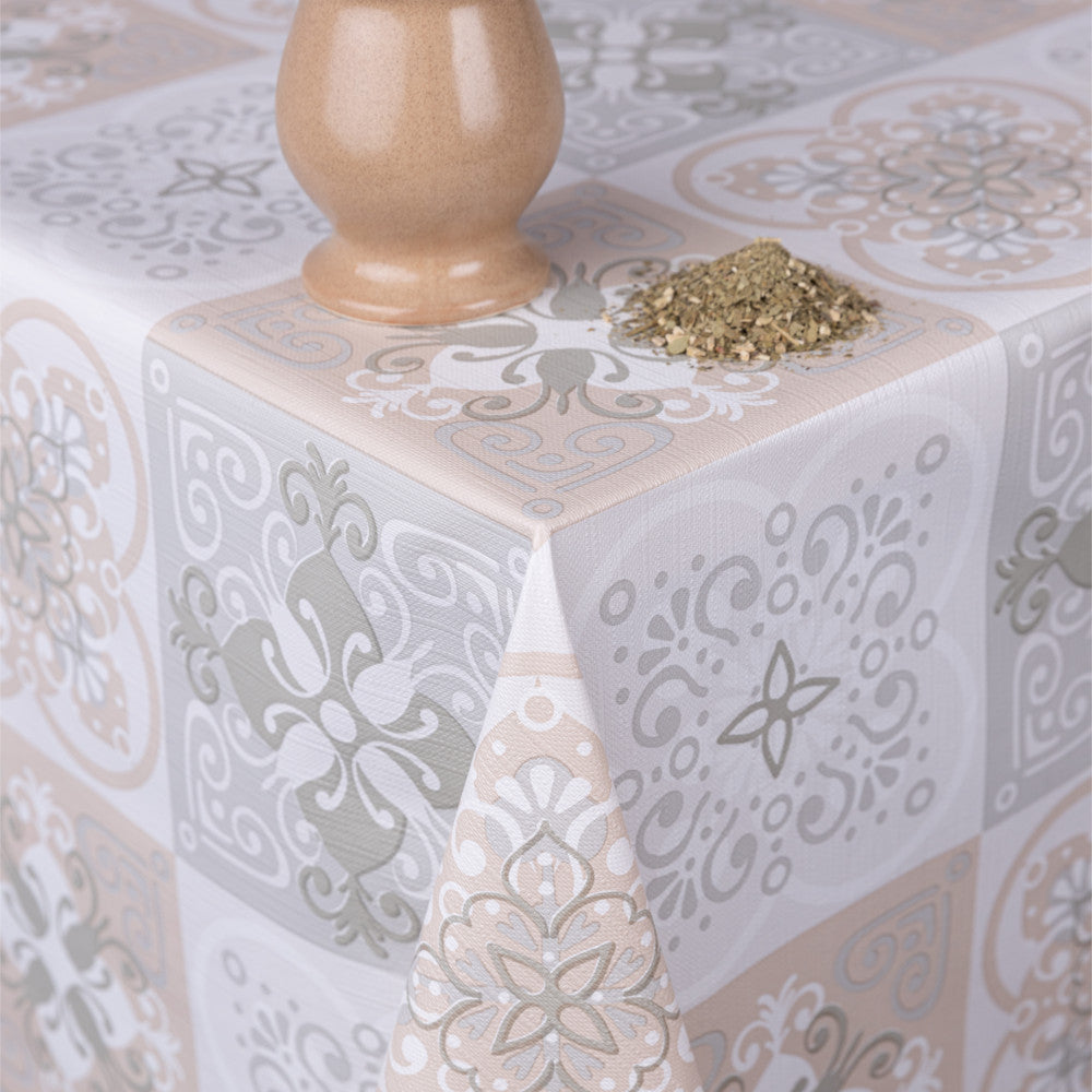 Marockansk kakel- Rund vaxduk med resår