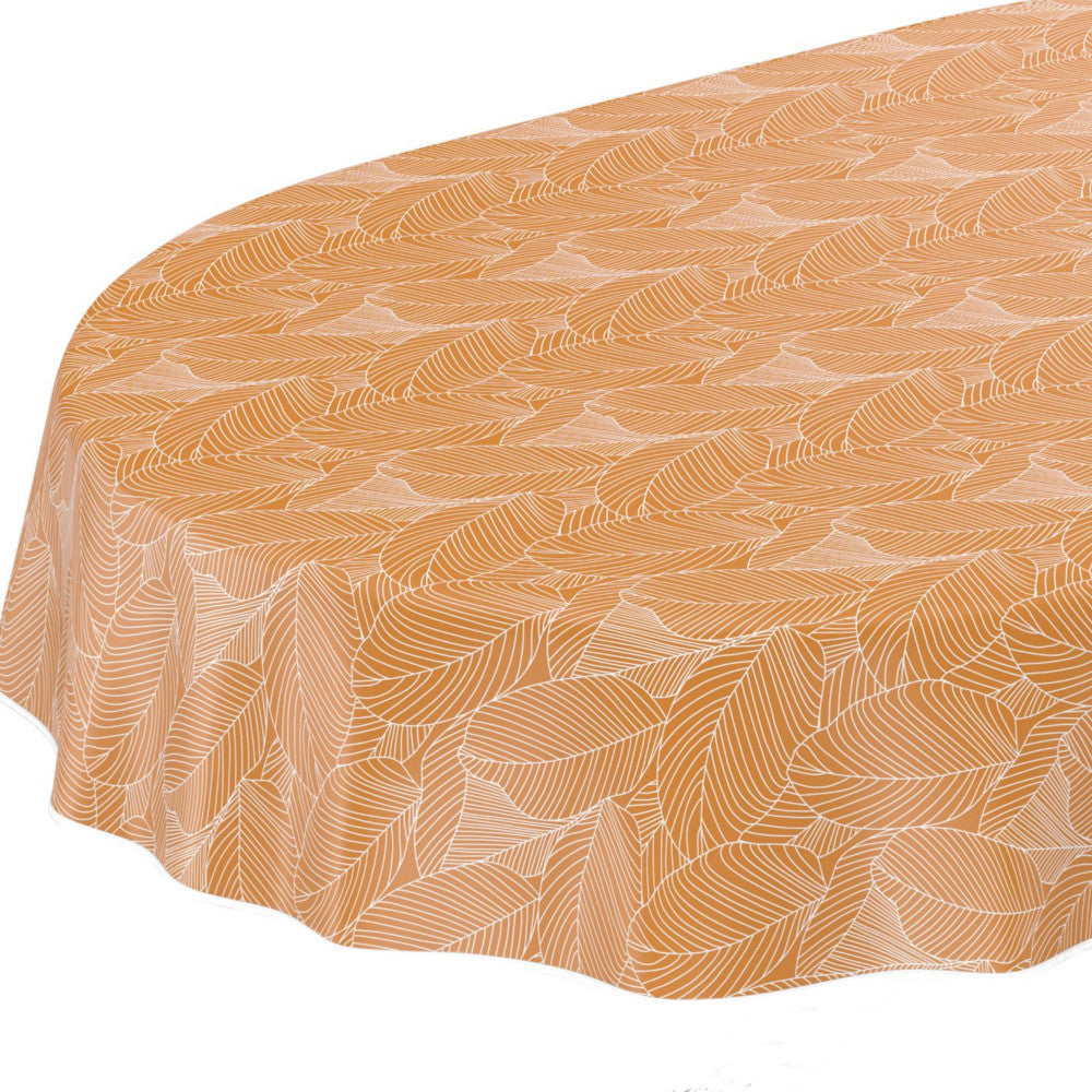 Mathilda ljus brun/beige - Vaxduk med streckblad