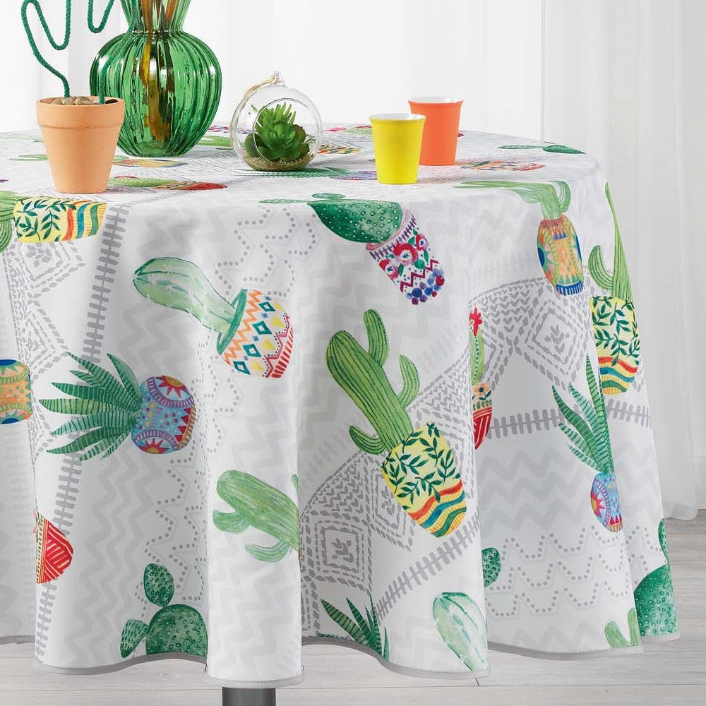 Melocactus White Ø 180 cm, rund duk med fläckskydd