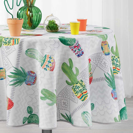 Melocactus White Ø 180 cm, rund duk med fläckskydd