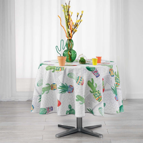 Melocactus White Ø 180 cm, rund duk med fläckskydd