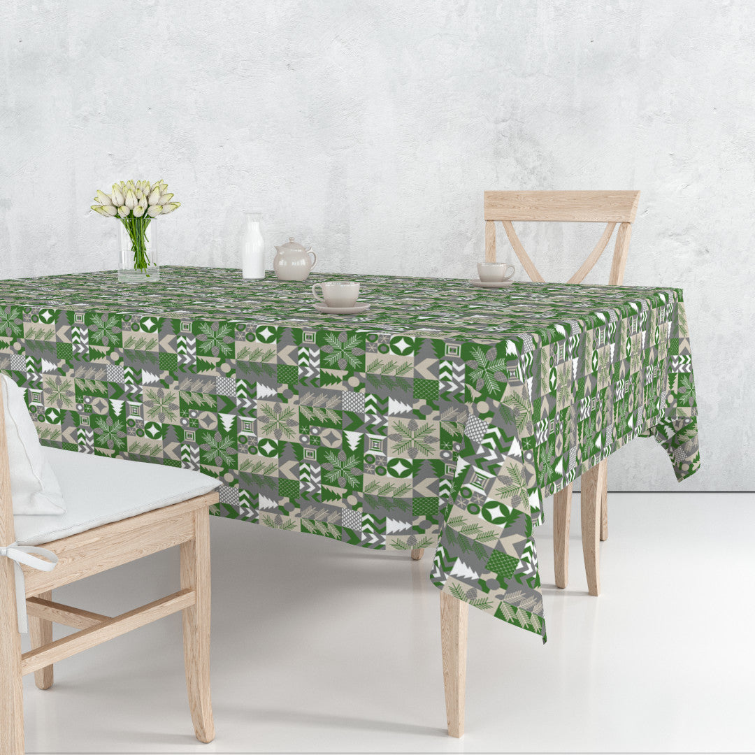 Merry Christmas Grön - Julvaxduk med söta och roliga motiv