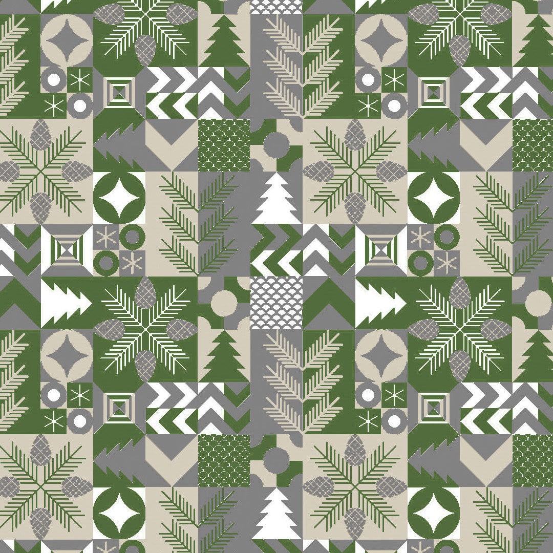 Merry Christmas Grön - Julvaxduk med söta och roliga motiv