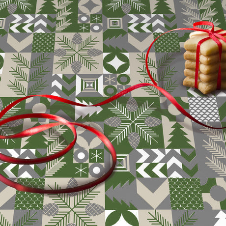 Merry Christmas Grön - Julvaxduk med söta och roliga motiv