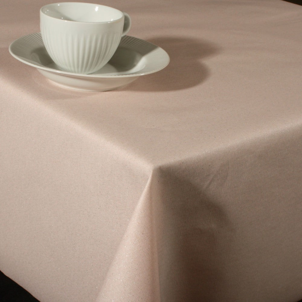 Metal Ljusrosa - Textilvaxduk med lurex 150 cm bred