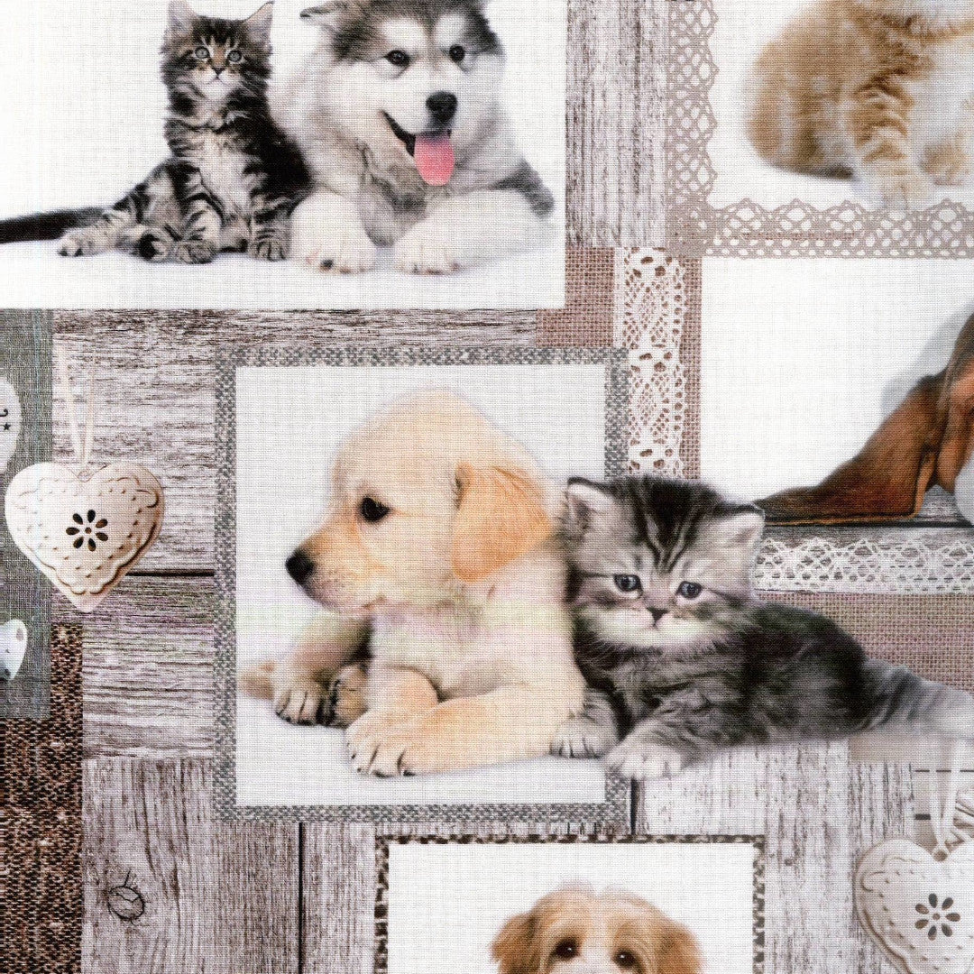 Migliori Amici – Textilvaxduk med valpar och kattungar