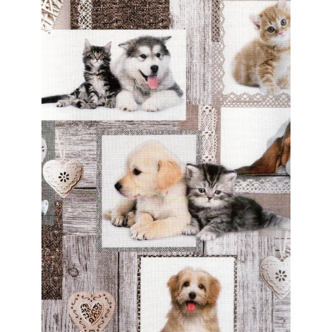Migliori Amici – Textilvaxduk med valpar och kattungar
