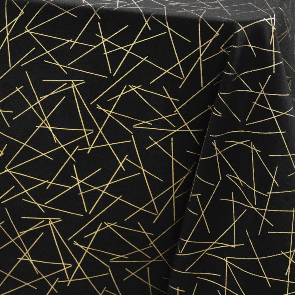 Mikado Metallic Svart - Rektangulär duk med fläckskydd, 140 x 240 cm